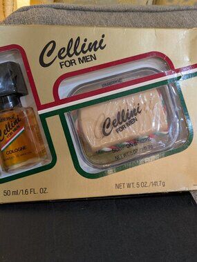 NIB VINTAGE CELLINI SPLASH COLOGNE BY FABERGE 1.6 Fl Oz & Soap-on-A ROPE w/BOX